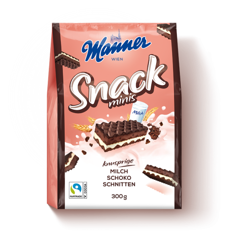 Manner Snack Minis s čokolado v 300g vrečki