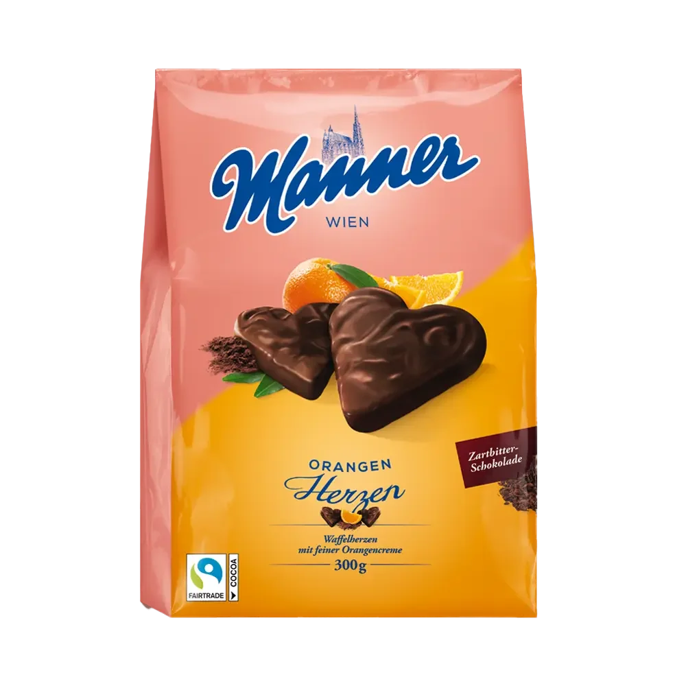 Manner Orangencreme Herzen