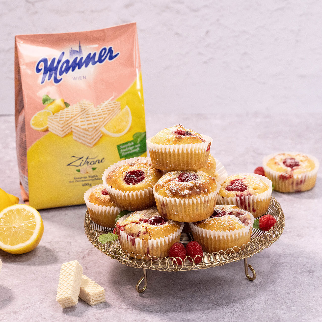 Manner Zitronen-Himbeer-Muffins - manner.com — AT